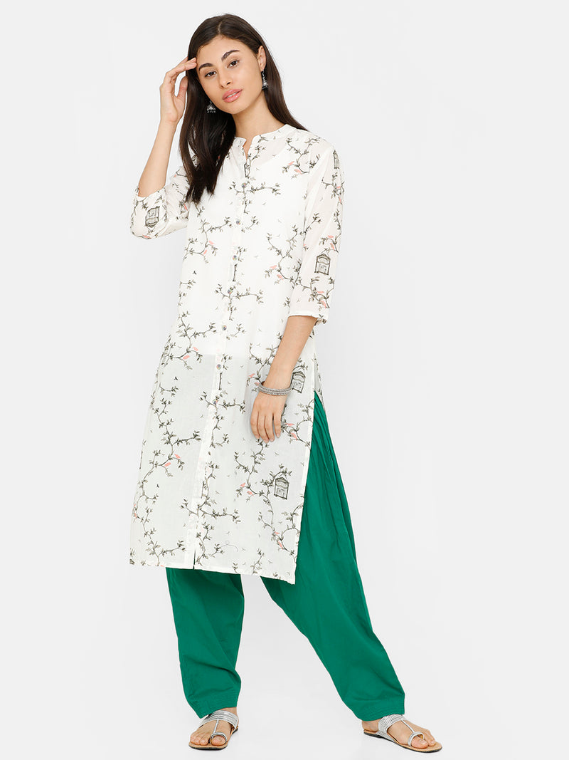 De Moza Women's Salwar Pants Green