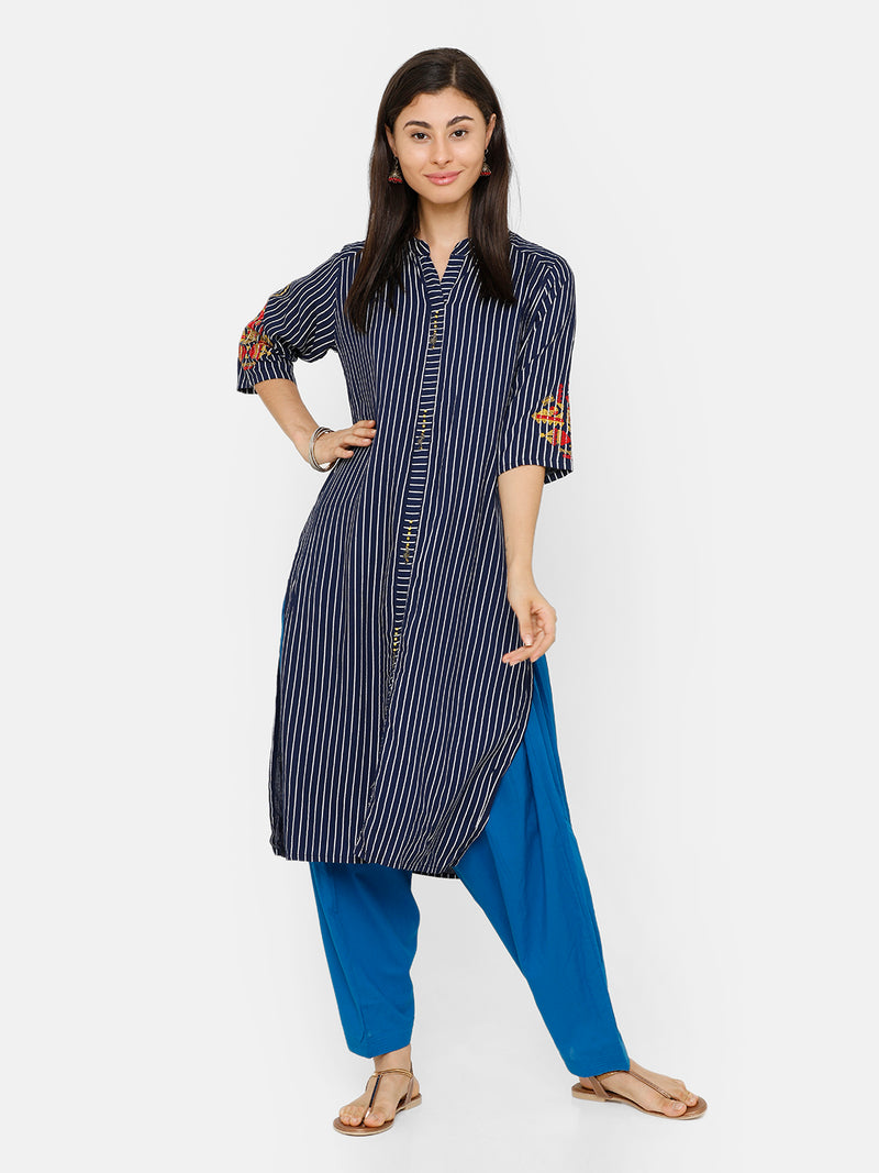 De Moza Women's Salwar Pants Light Blue