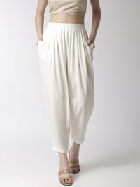 De Moza Women's Salwar Pants Offwhite