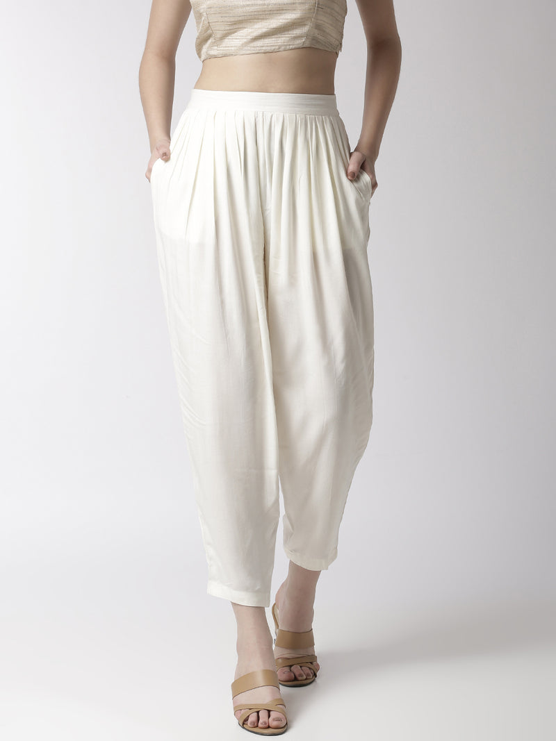 De Moza Women's Salwar Pants Offwhite