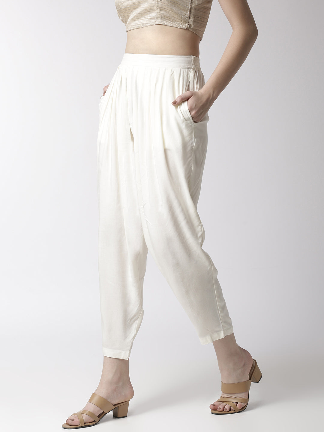 De Moza Women's Salwar Pants Offwhite