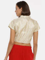 De Moza Ladies Jacquard Silver Crop Top - De Moza (1739665571903)