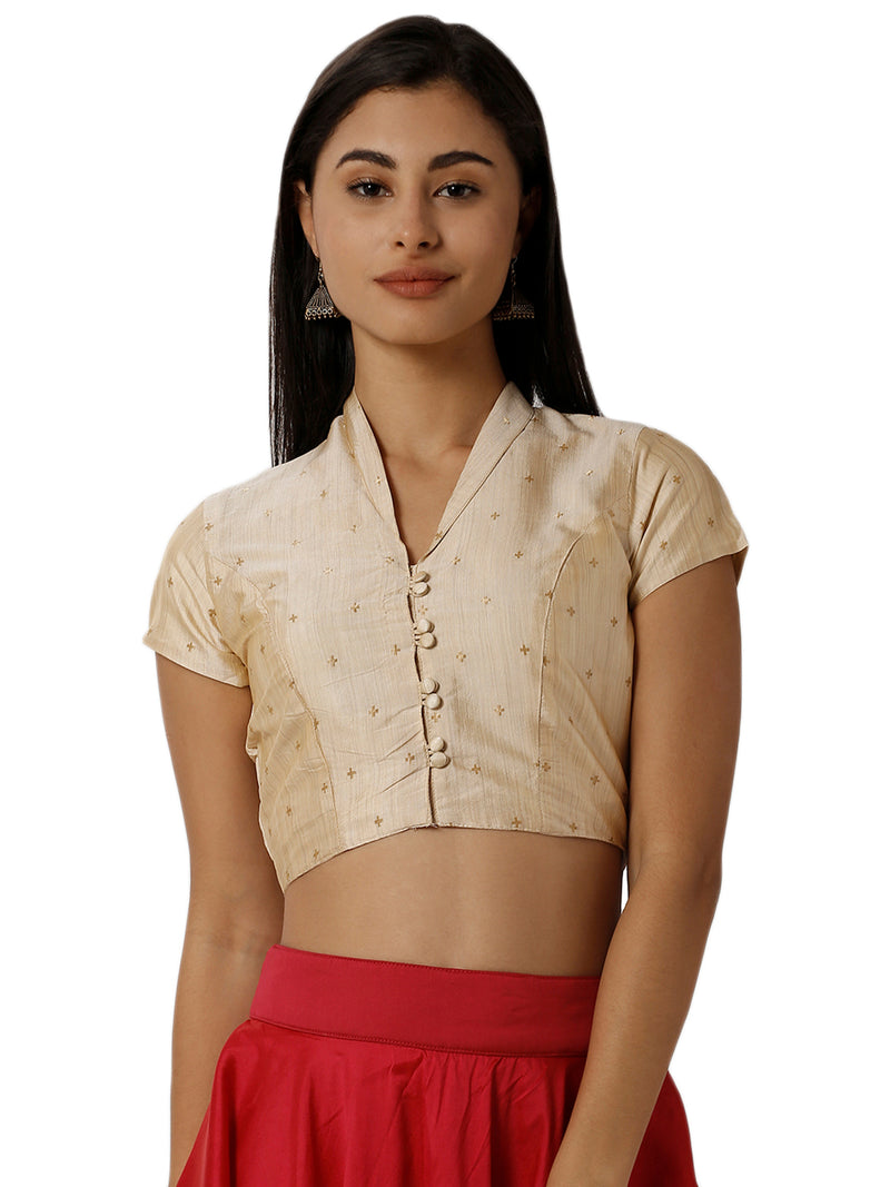 De Moza Ladies Embroidered Gold Crop Top - De Moza (1790341677119)