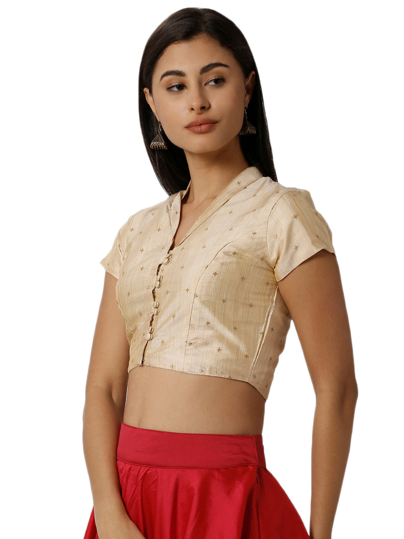 De Moza Ladies Embroidered Gold Crop Top - De Moza (1790341677119)