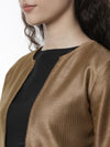 De Moza Women's 3/4th Crop Woven Top Jaquard Polyester Gold - De Moza (4461738229823)