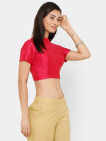 De Moza Women's Crop Solid Polyester Fuchsia - De Moza (4643545743423)