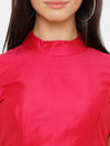 De Moza Women's Crop Solid Polyester Fuchsia - De Moza (4643545743423)