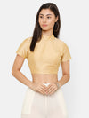 De Moza Women's Crop Solid Polyester Gold - De Moza (4643545710655)