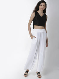 De Moza Women's HS Crop Woven Top Solid Polyester Black - De Moza (4461738262591)