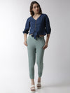 De Moza Women's Shirt Woven Top Solid Cotton Indigo Blue - De Moza (4499734298687)