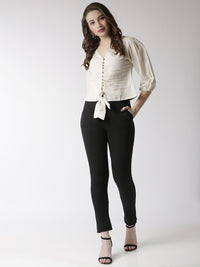 De Moza Women's Shirt Woven Top Solid Cotton Natural - De Moza (4470437183551)