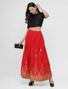 De Moza Women's Printed Skirt Maroon