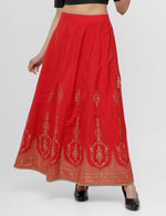 De Moza Women's Printed Skirt Maroon