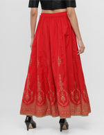 De Moza Women's Printed Skirt Maroon