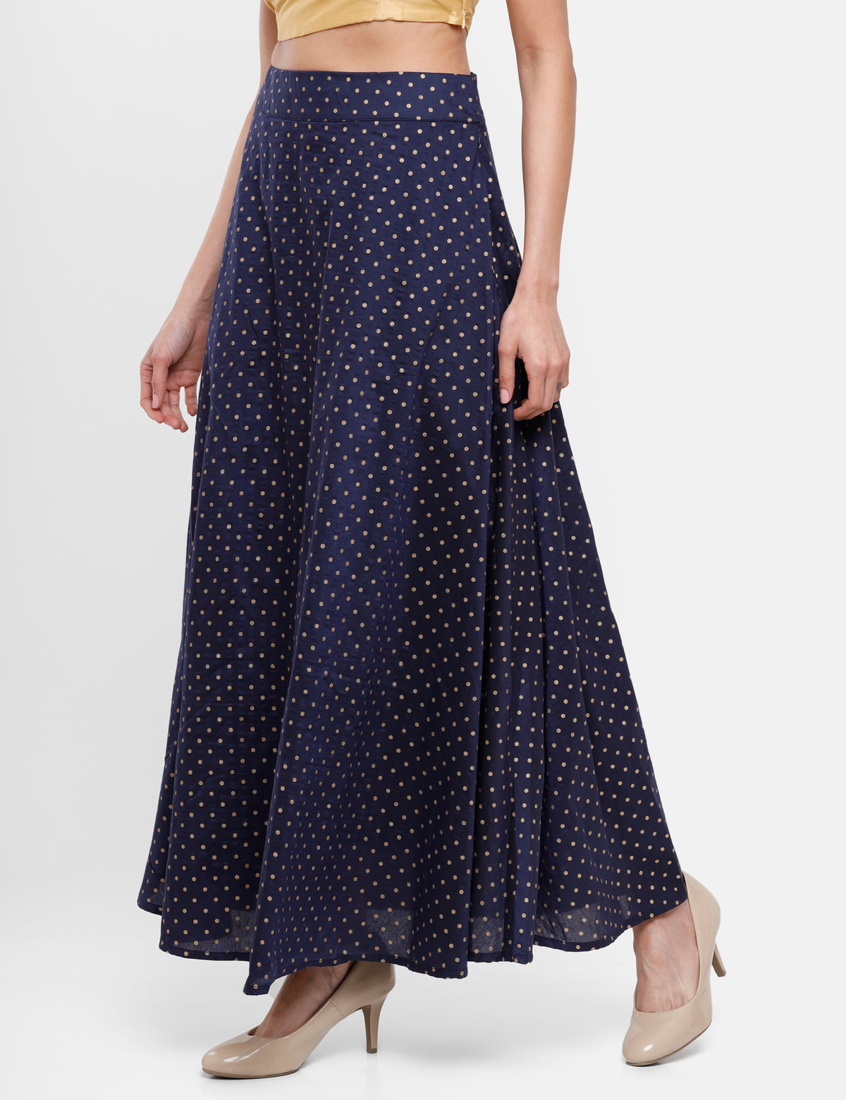 De Moza Women's Printed Skirt Navy