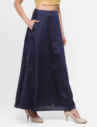 De Moza Women's Printed Skirt Navy