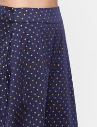 De Moza Women's Printed Skirt Navy