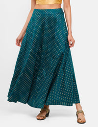 De Moza Women's Printed Skirt Teal