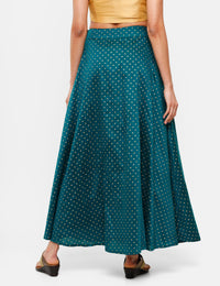 De Moza Women's Printed Skirt Teal