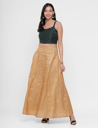 De Moza Women's Printed Skirt Gold