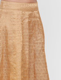 De Moza Women's Printed Skirt Gold