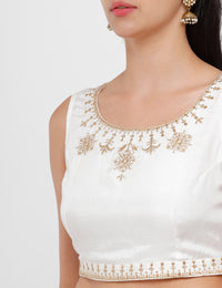 De Moza Women's Embroidery Blouse Offwhite