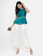 De Moza Women’s Printed Palazzo Offwhite