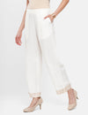 De Moza Women’s Printed Palazzo Offwhite