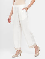 De Moza Women’s Printed Palazzo Offwhite