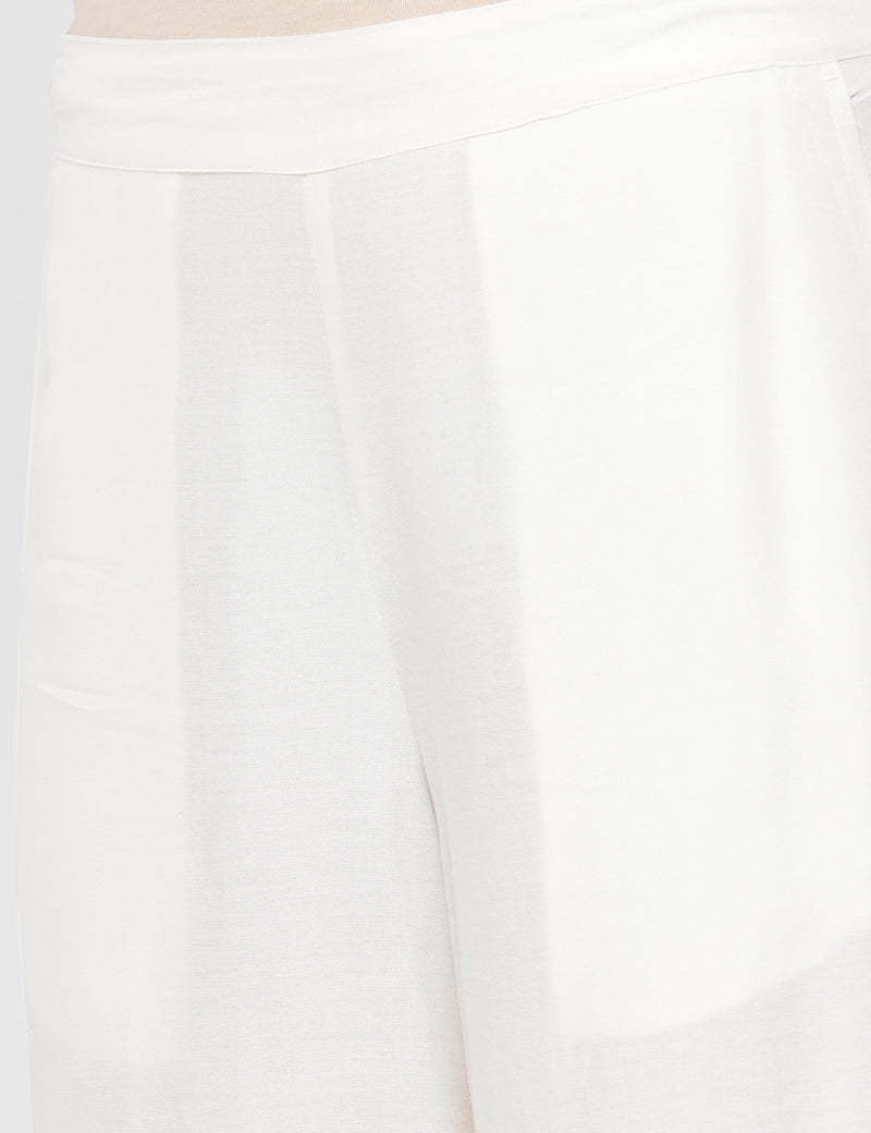 De Moza Women’s Printed Palazzo Offwhite