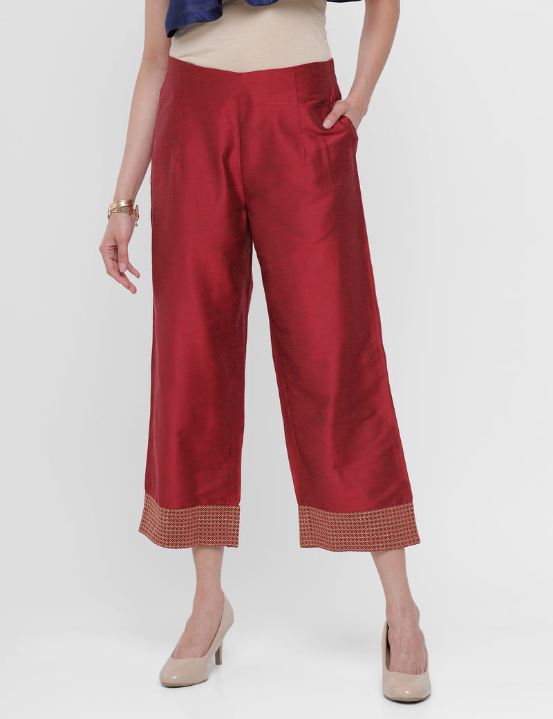 De Moza Women’s Palazzo Maroon