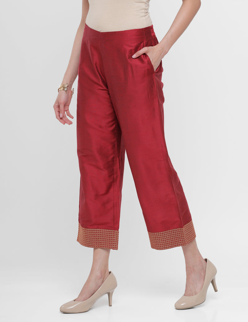 De Moza Women’s Palazzo Maroon
