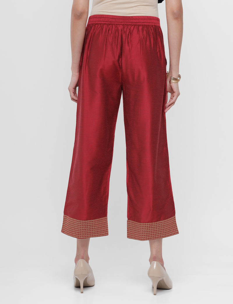De Moza Women’s Palazzo Maroon