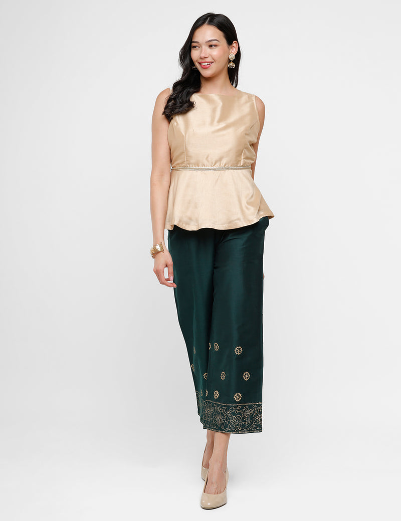 De Moza Women’s Palazzo Bottle Green
