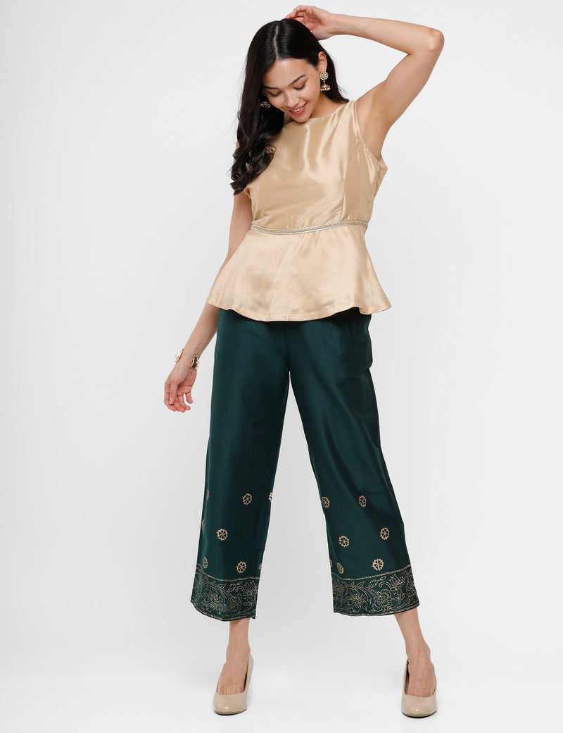 De Moza Women’s Palazzo Bottle Green