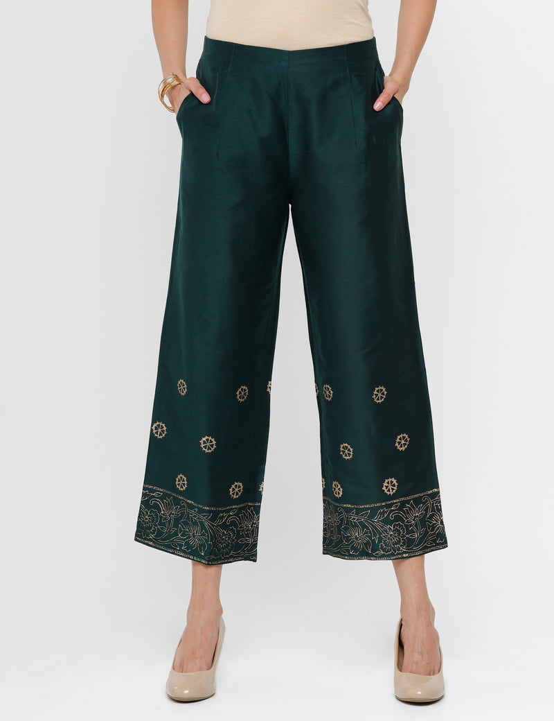 De Moza Women’s Palazzo Bottle Green