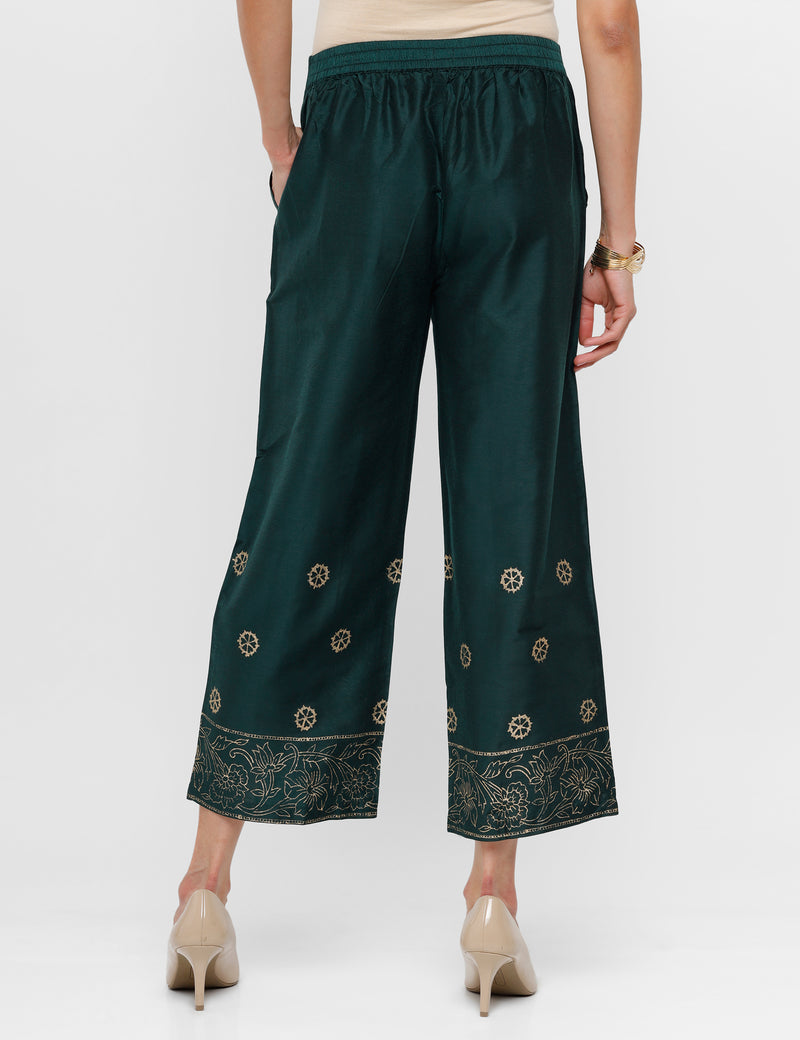 De Moza Women’s Palazzo Bottle Green