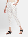 De Moza Ladies Printed Straight Pant Natural