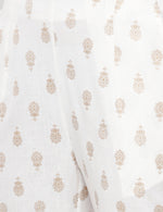 De Moza Ladies Printed Straight Pant Natural