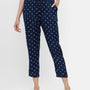 De Moza Ladies Printed Straight Pant Indigo