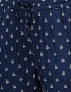 De Moza Ladies Printed Straight Pant Indigo