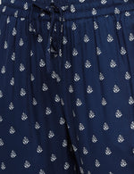 De Moza Ladies Printed Straight Pant Indigo