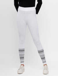 De Moza Ladies Ankle Length Leggings Solid Viscose White - De Moza