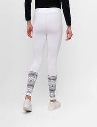 De Moza Ladies Ankle Length Leggings Solid Viscose White - De Moza