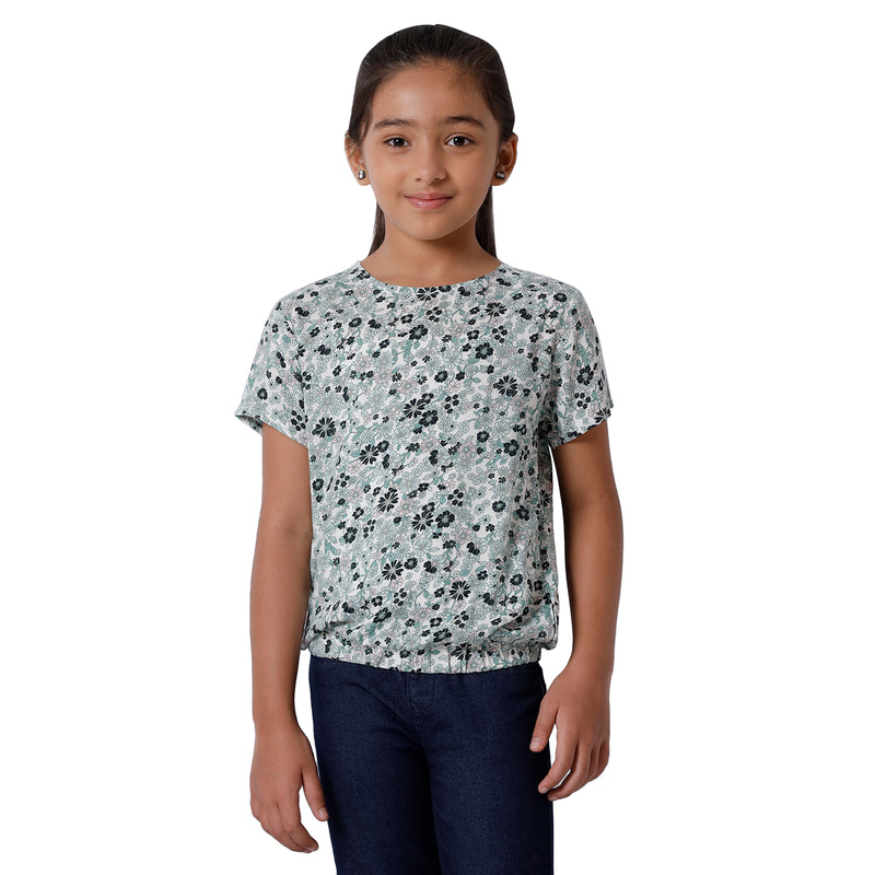 Kids - Girls Printed Top White
