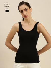 Pack of 3 De Moza Ladies Razor Back Top Black