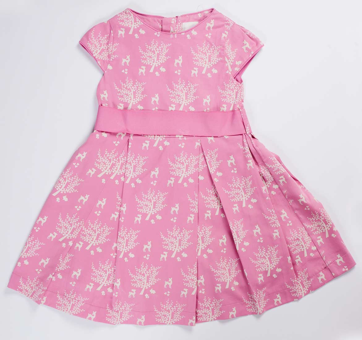 De Moza- Girls Printed Fit & Flare Salmon Rose Dress - De Moza (8638458307)