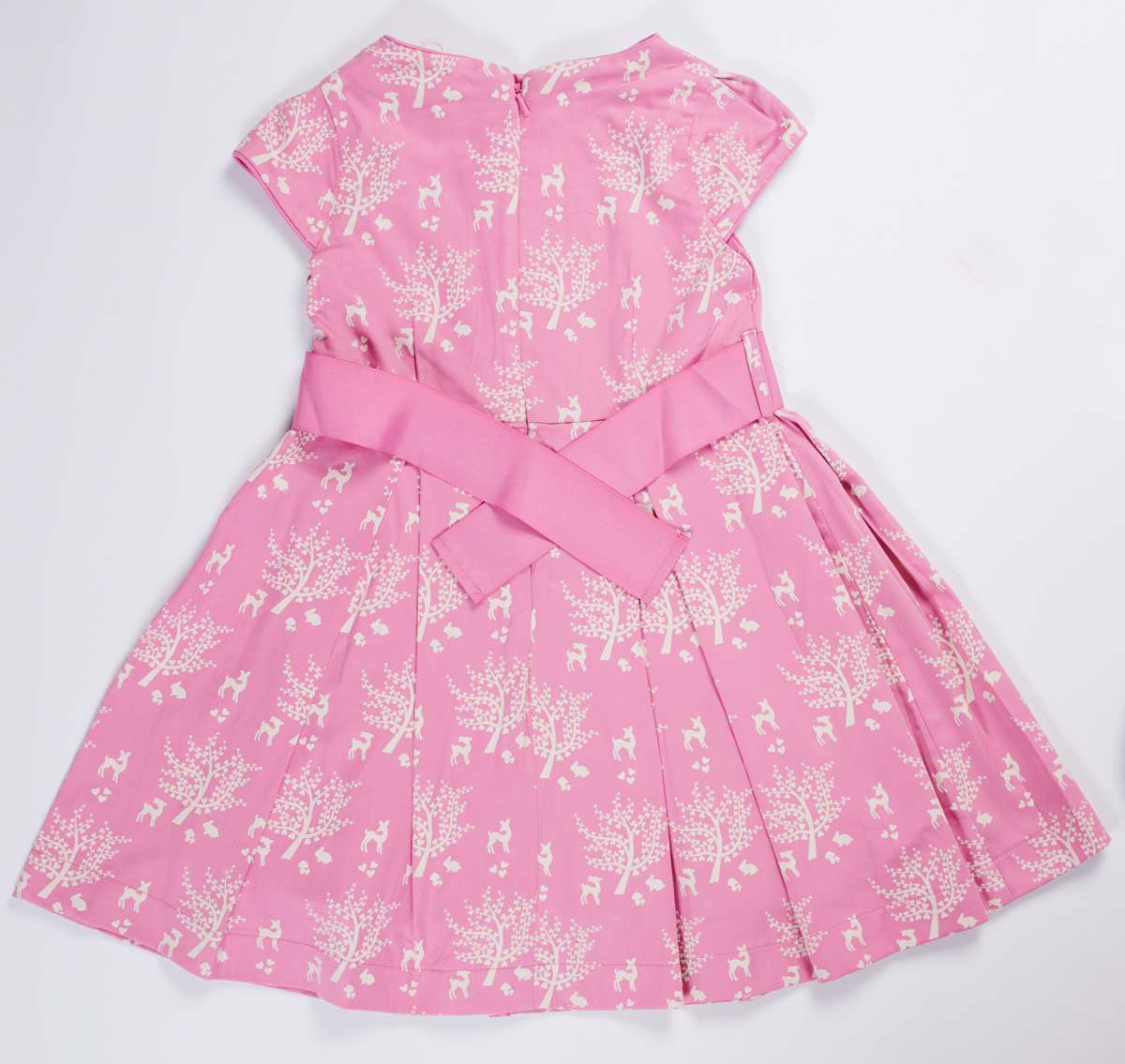 De Moza- Girls Printed Fit & Flare Salmon Rose Dress - De Moza (8638458307)
