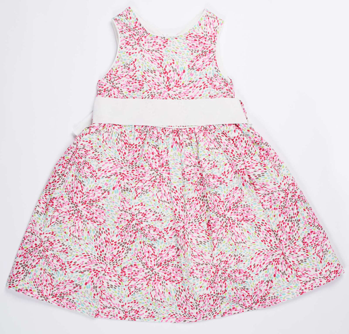 De Moza- Girls Printed White Fit & Flare Dress - De Moza (8638460931)