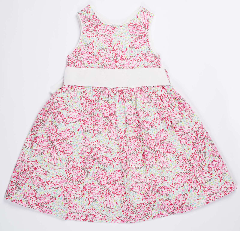 De Moza- Girls Printed White Fit & Flare Dress - De Moza (8638460931)